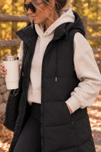 Autumn Stroll Midi Vest - Black
