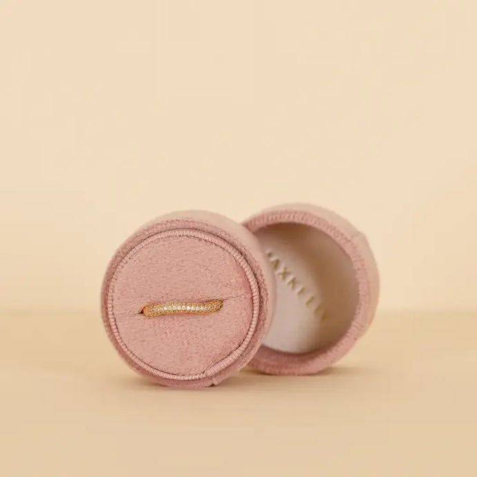 Velvet Circle Jewelry Box - Blush