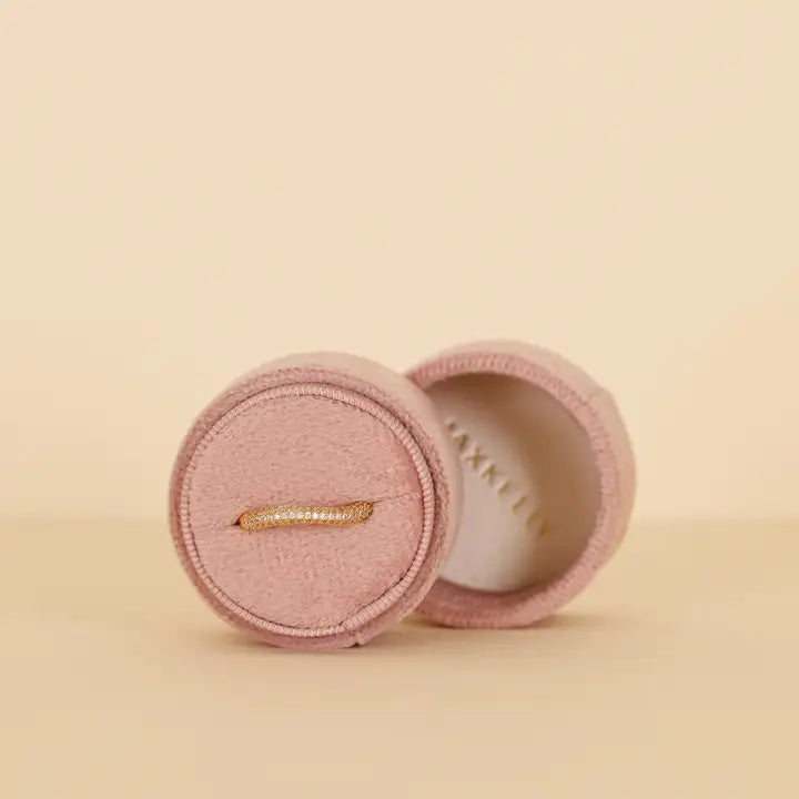 Velvet Circle Jewelry Box - Blush