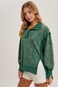 Keep It Simple Side Slit Henley