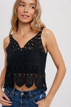 Lainey Lace Tank - Black
