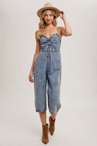 Lainey Denim Jumpsuit -Light Wash