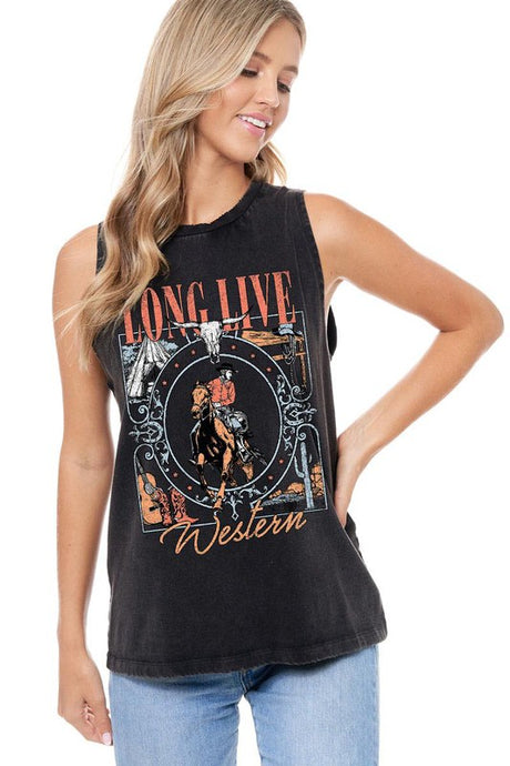 Long Live Western Tank - Black