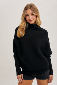 Marlow Funnel Sweater - Black