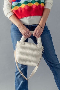 Andy Corduroy Bucket Bag - Ivory