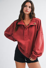 Cozy Sport Snap Neck Pullover - Mulberry