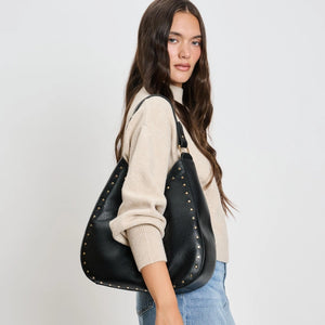 Olivia Studded Hobo - Black