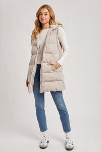On A Cloud Midi Puffer Vest - Cotton