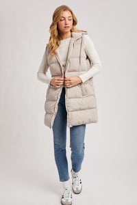 On A Cloud Midi Puffer Vest - Cotton