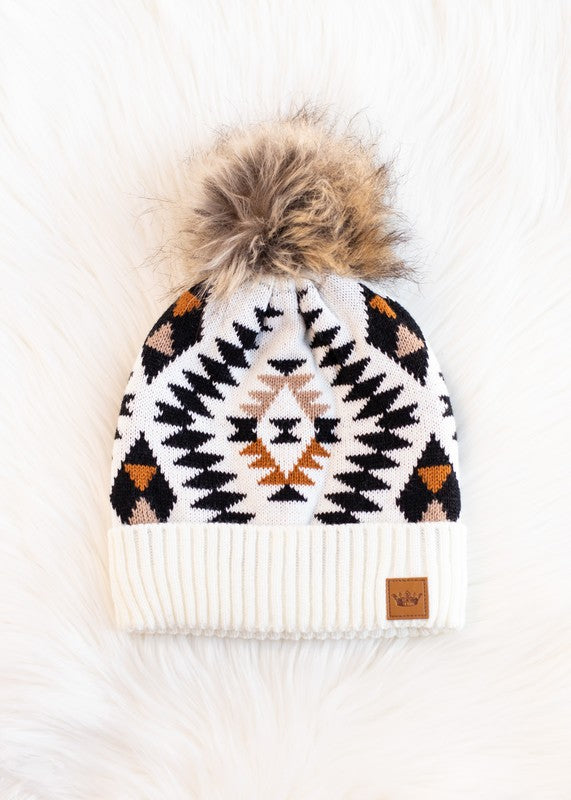 Out West Beanie - Cream/Rust