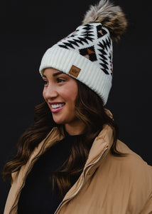 Out West Beanie - Cream/Rust
