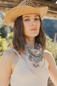 Patsy Paisley Bandana - Cream
