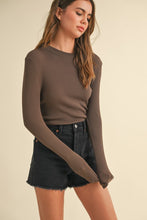 Priorities Ribbed Long Sleeve - Chocolate