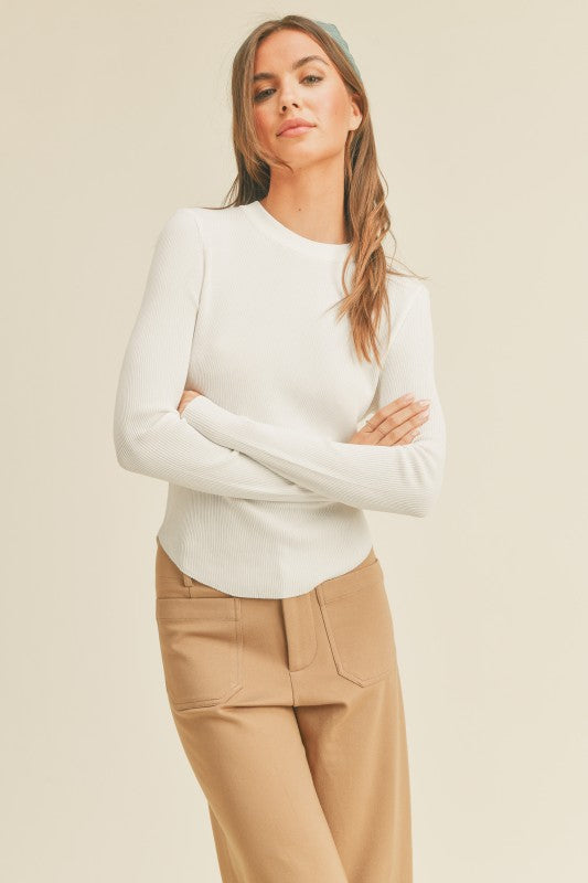 Priorities Ribbed Long Sleeve - Ivory