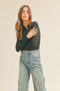 Priorities Ribbed Long Sleeve - Black