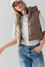 Heading South Chevron Puffer Vest - Chestnut