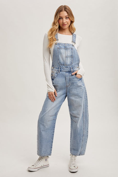 Right Direction Barrel Leg Overalls