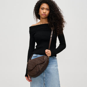 Scout Woven Saddle Crossbody - Espresso