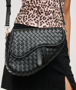 Scout Woven Saddle Crossbody - Black