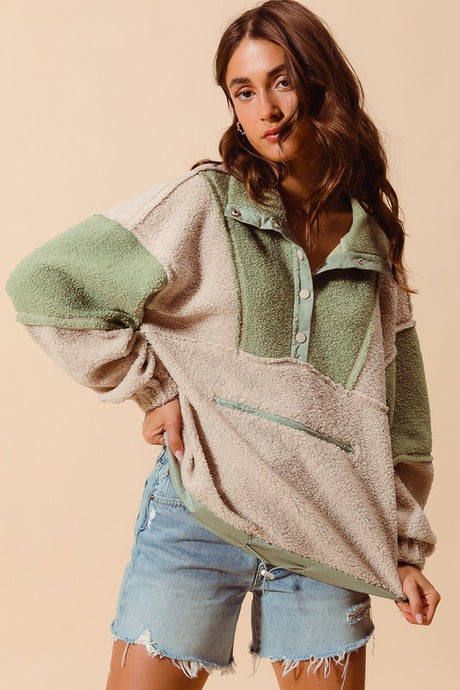Keep In Touch Sherpa Pullover