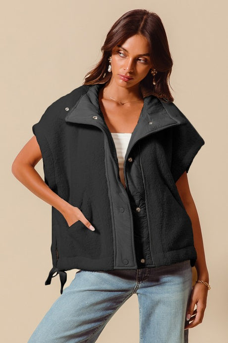 Ivy Soft Sherpa Vest - Black