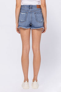 Sofie Mom Cut Offs - Dark Wash