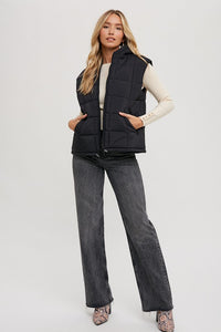 Sunday Stroll Hooded Puff Vest - Black