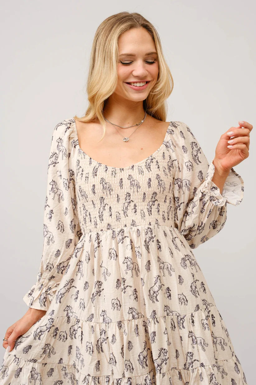 Take The Reins Printed Dress