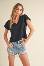 Tilly V Neck Tee - Black
