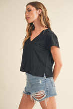 Tilly V Neck Tee - Black