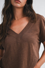 Tilly V Neck Tee - Brown