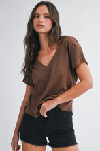 Tilly V Neck Tee - Brown
