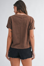 Tilly V Neck Tee - Brown