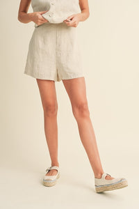 Meryl Linen Tuxedo Shorts