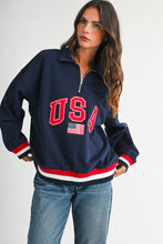 Essential USA Half Zip - Navy