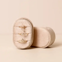 Velvet Small Oval Jewelry Box - Cream