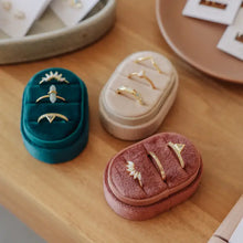 Velvet Small Oval Jewelry Box - Cream