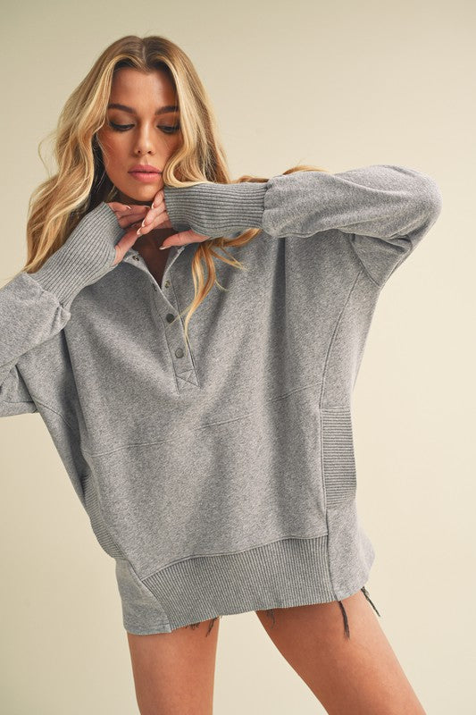 Vivi Pullover Hoodie - Light Gray