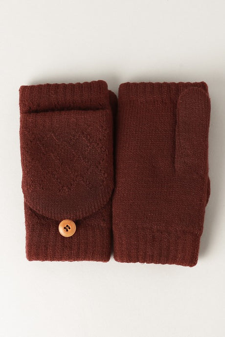 Whistler Fingerless Gloves - Burgundy