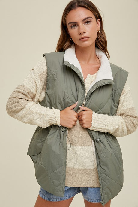 Again And Again Puffer Vest - Ecru