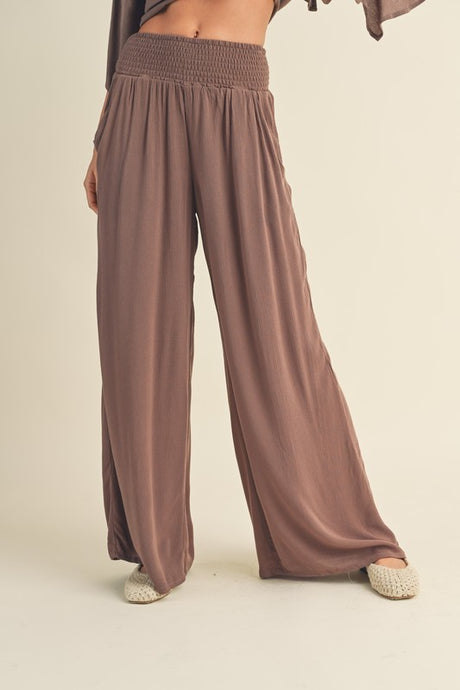 Arabella Smocked Pants - Bronze