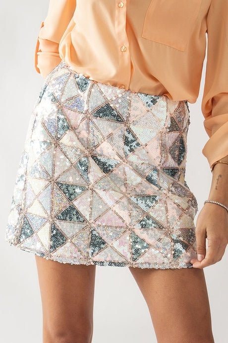 Bejeweled Sequin Skirt