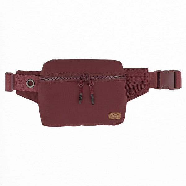 Carly Double Zipper Sling Bag - Burgundy