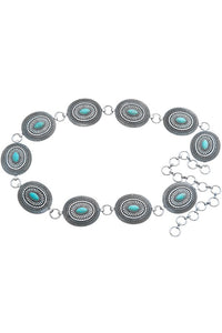 Concho Belt - Silver/Turquoise