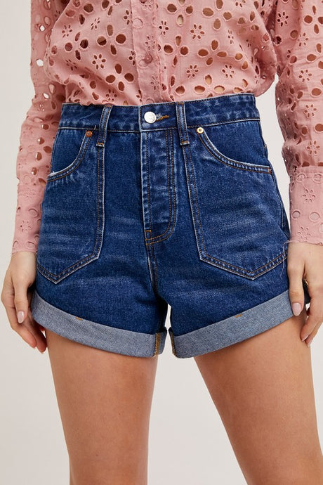 Rainier High Waist Denim Shorts