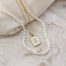 Mother Of Pearl Initial Necklaces