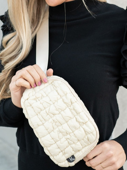 Geneva Quilted Fanny Pack - Ivory