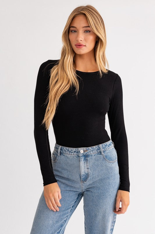 Haven Long Sleeve Bodysuit - Black