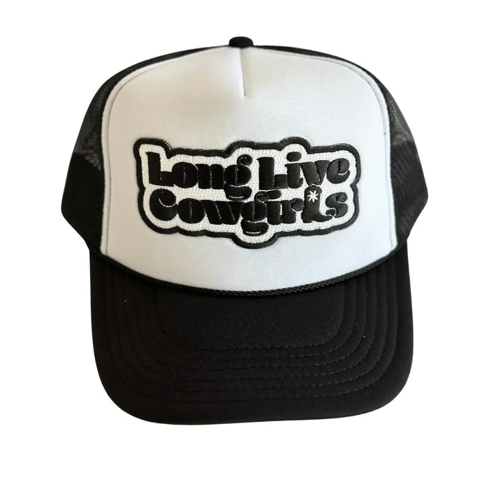 Long Live Cowgirls Trucker Hat - Black/White