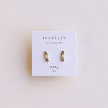 Bar Opal Studs - White Opal